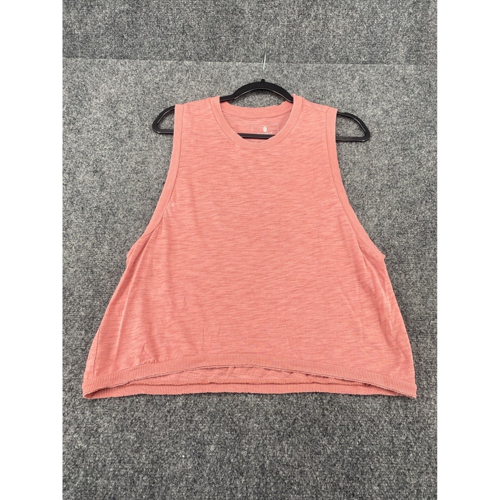 FP Movement Love Tank Top Womens Small Pink Slub Knit Sleeveless Yoga Gym Shirt
